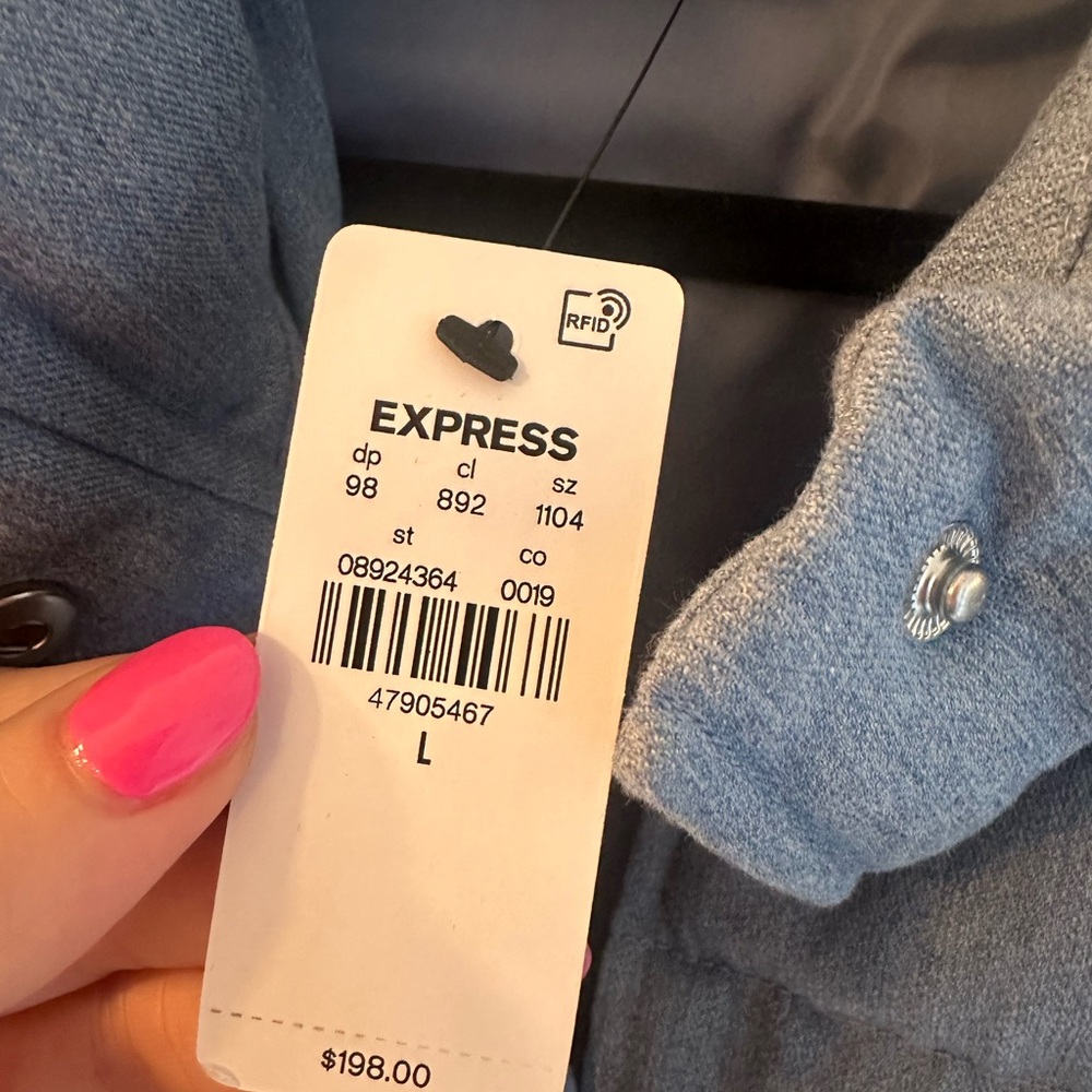 Express Light Blue Puffer Jacket - Picture 5 of 7